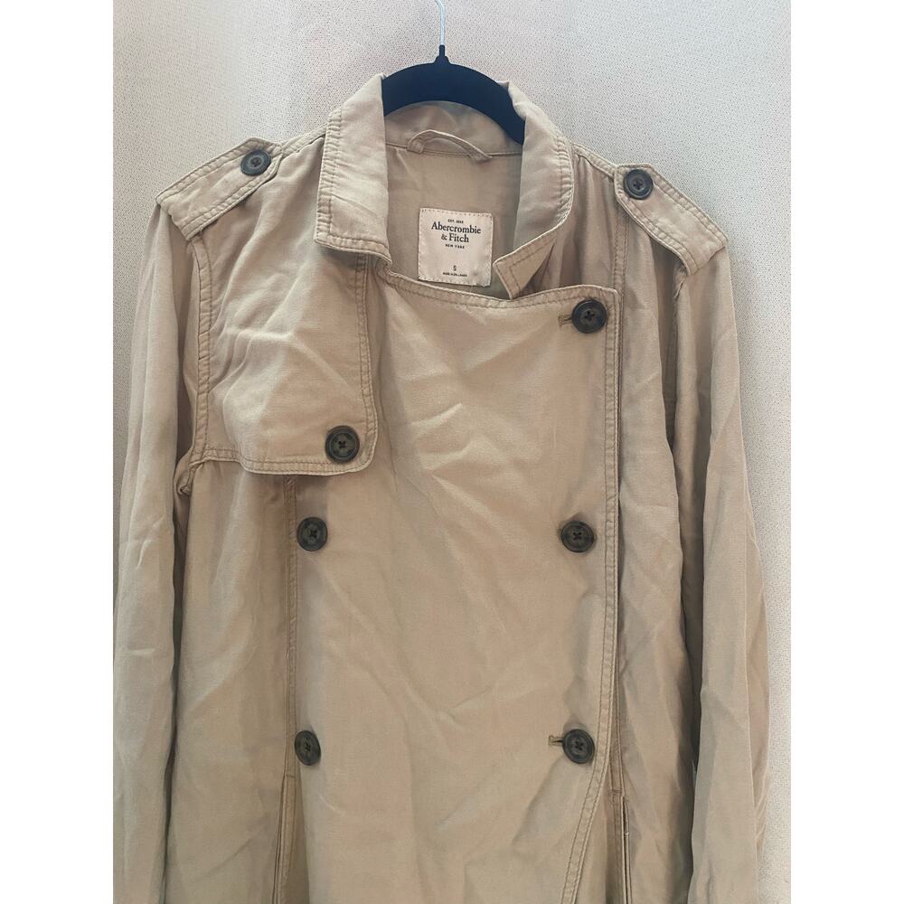 Abercrombie and Fitch Lucy Trench Coat Khaki w small - Picture 2 of 10